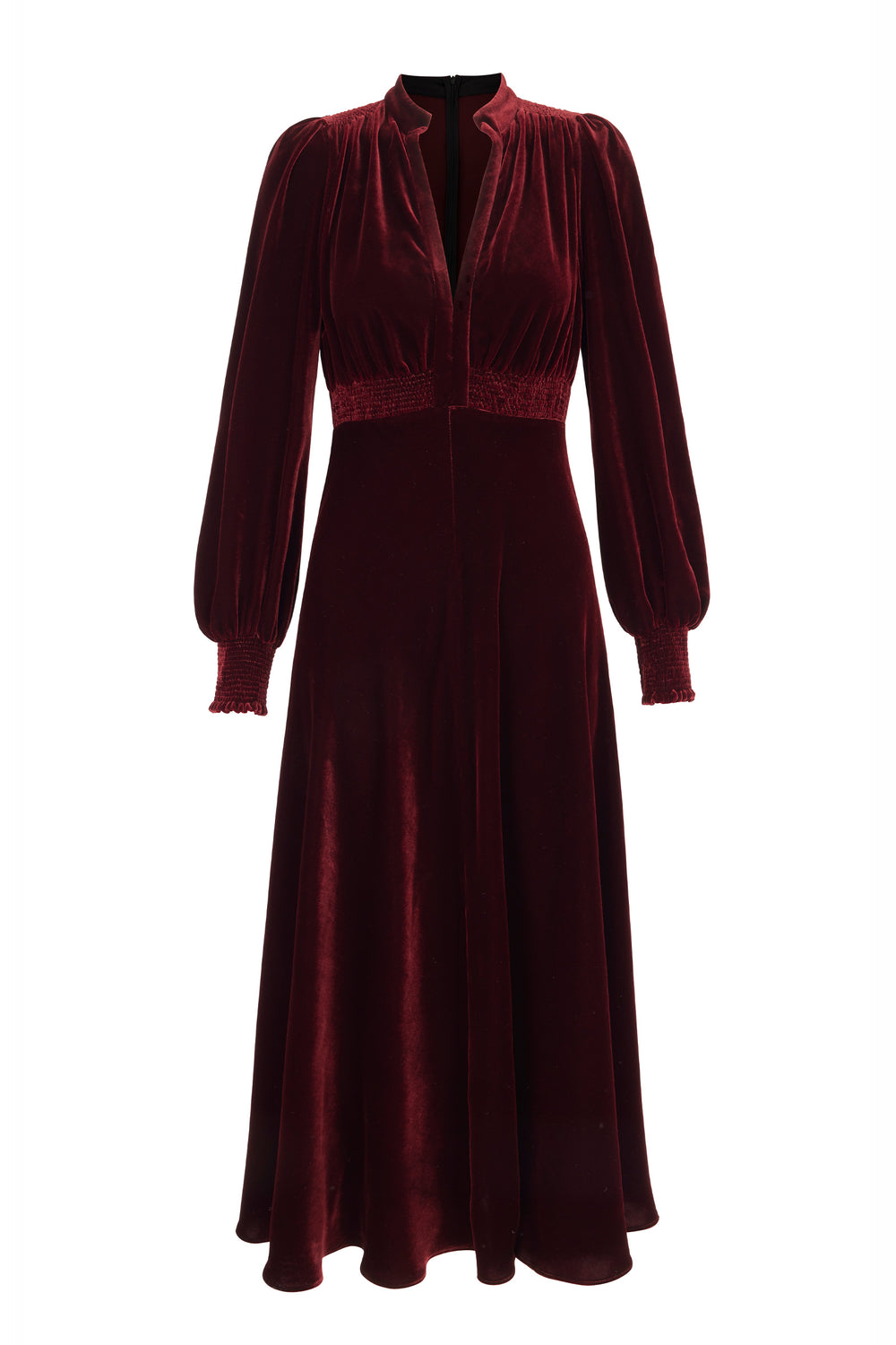 Load image into Gallery viewer, Gloria  Velvet Tea Dress Merlot Red