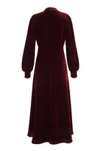Load image into Gallery viewer, Gloria  Velvet Tea Dress Merlot Red