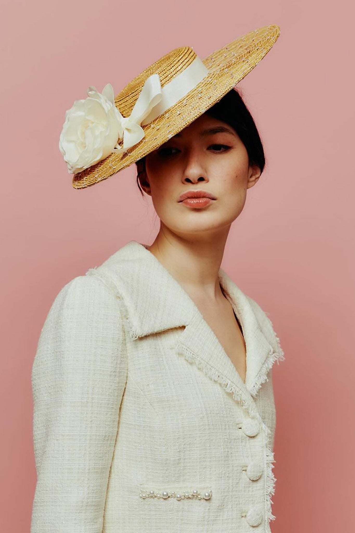 Golden Straw Boater x Awon Golding – Suzannah London