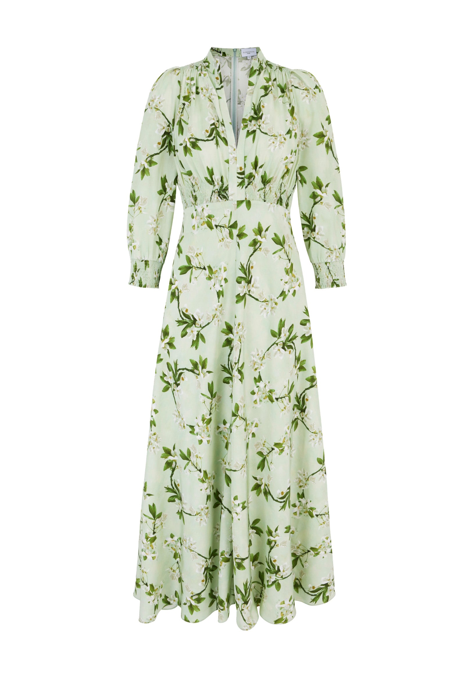 Gracie Grandad Silk Tea Dress Plum Wreath | Suzannah London Gracie Grandad Silk Tea Dress Plum Wreath | Suzannah London