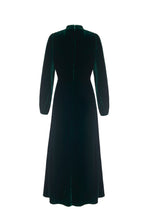 Load image into Gallery viewer, Velvet Grandad Dress Warm Forest Green