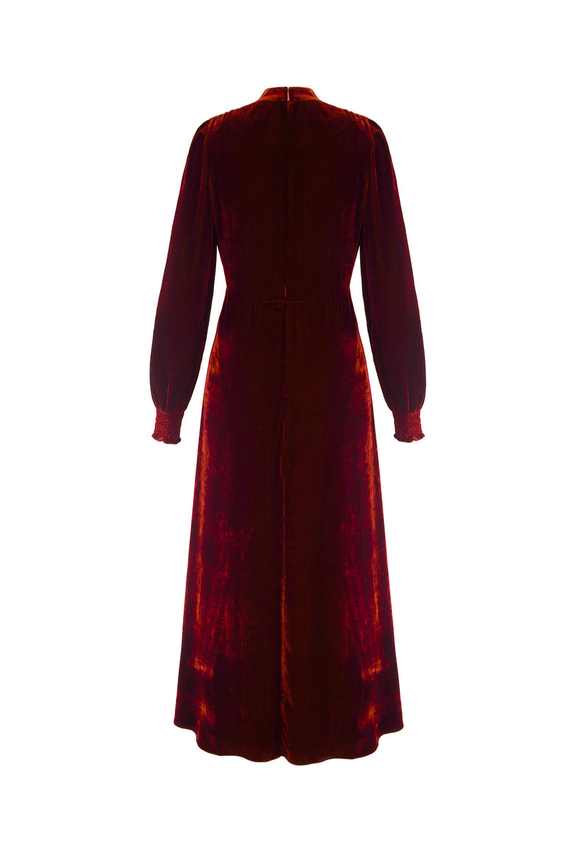 Load image into Gallery viewer, Velvet Grandad Dress Ruby - SAMPLE SALE