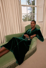Load image into Gallery viewer, Velvet Grandad Dress Warm Forest Green