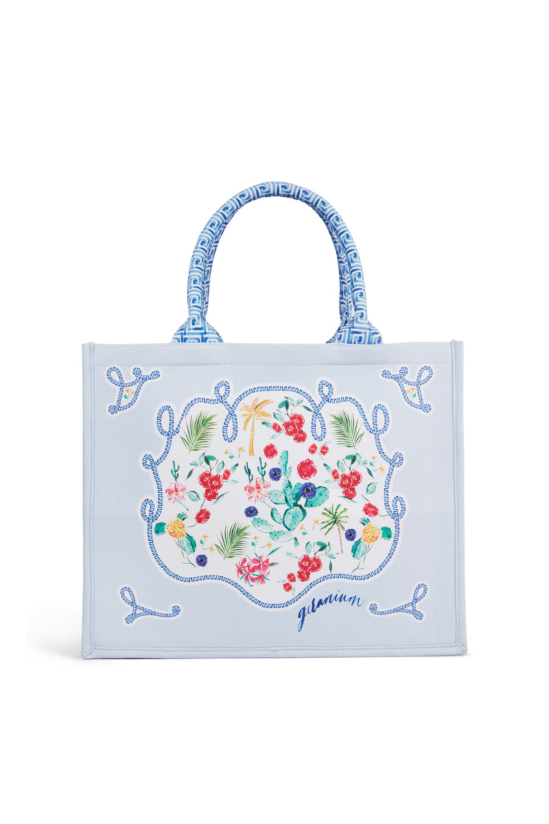 Load image into Gallery viewer, Eleni Cotton Trousers and Tote Set Greek Geraniums x Milly Jean