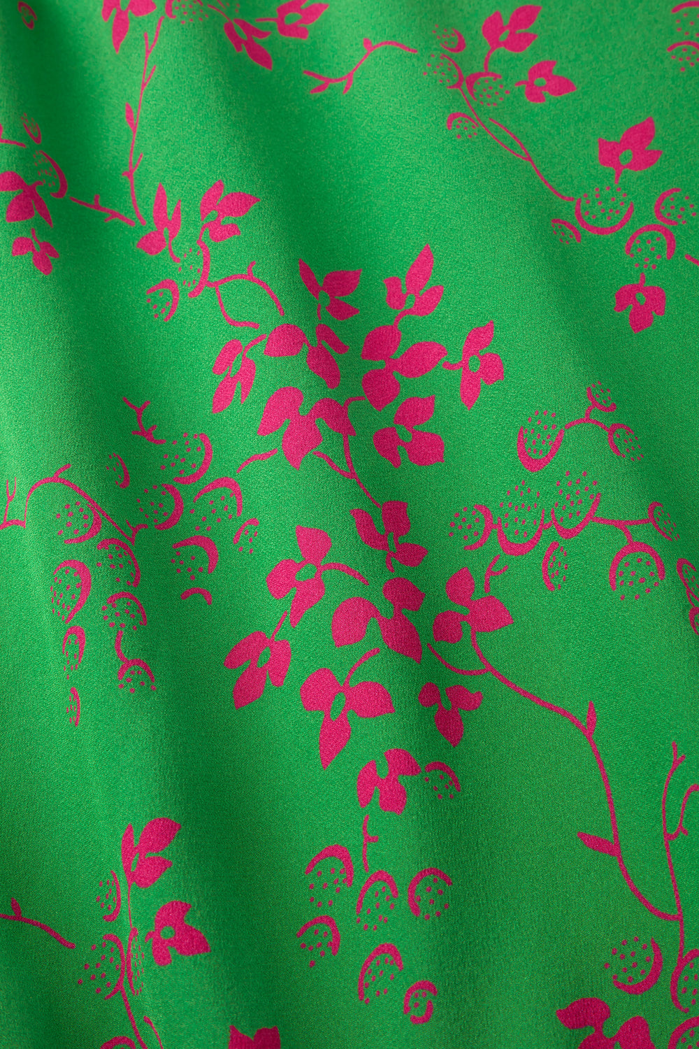 Load image into Gallery viewer, Gabriella Silk Tea Dress Oriental Floral Green