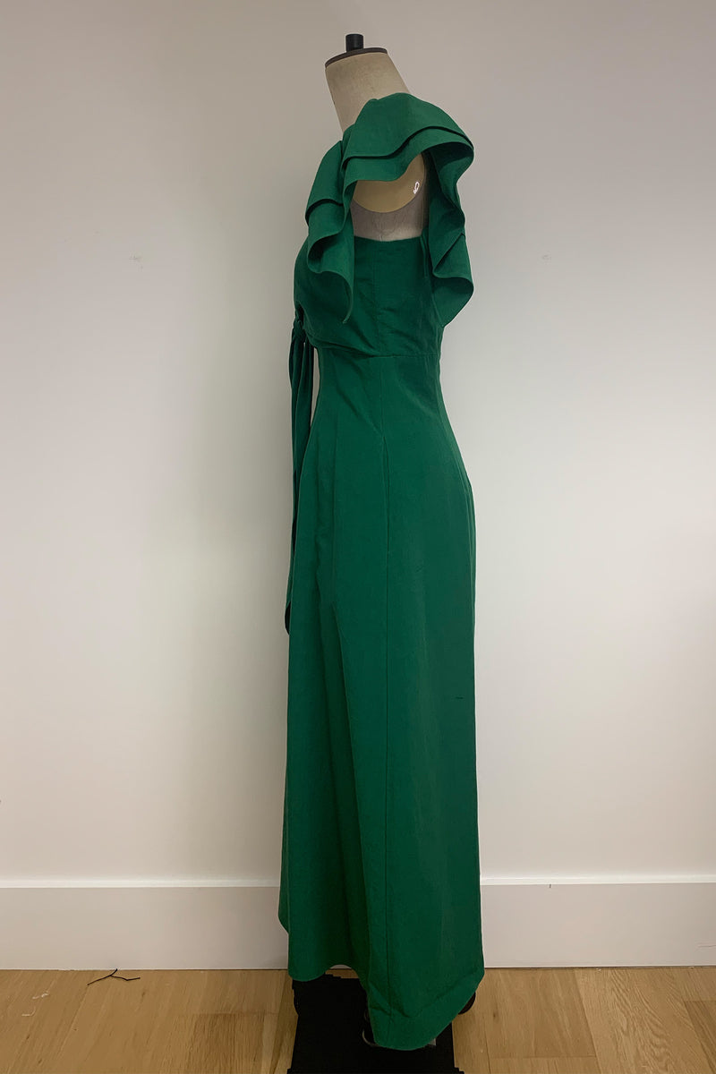 Load image into Gallery viewer, Green Cotton Blend Dress - ARCHIVE SALE