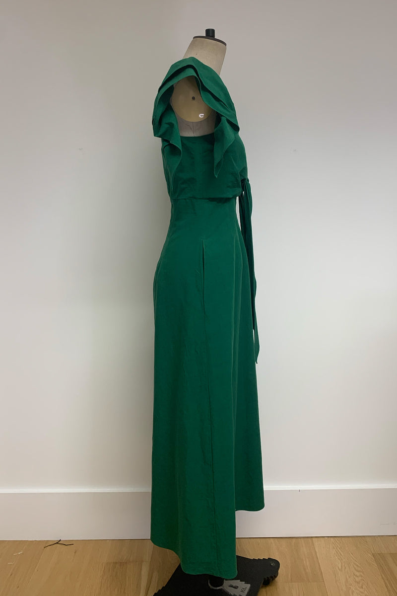 Load image into Gallery viewer, Green Cotton Blend Dress - ARCHIVE SALE
