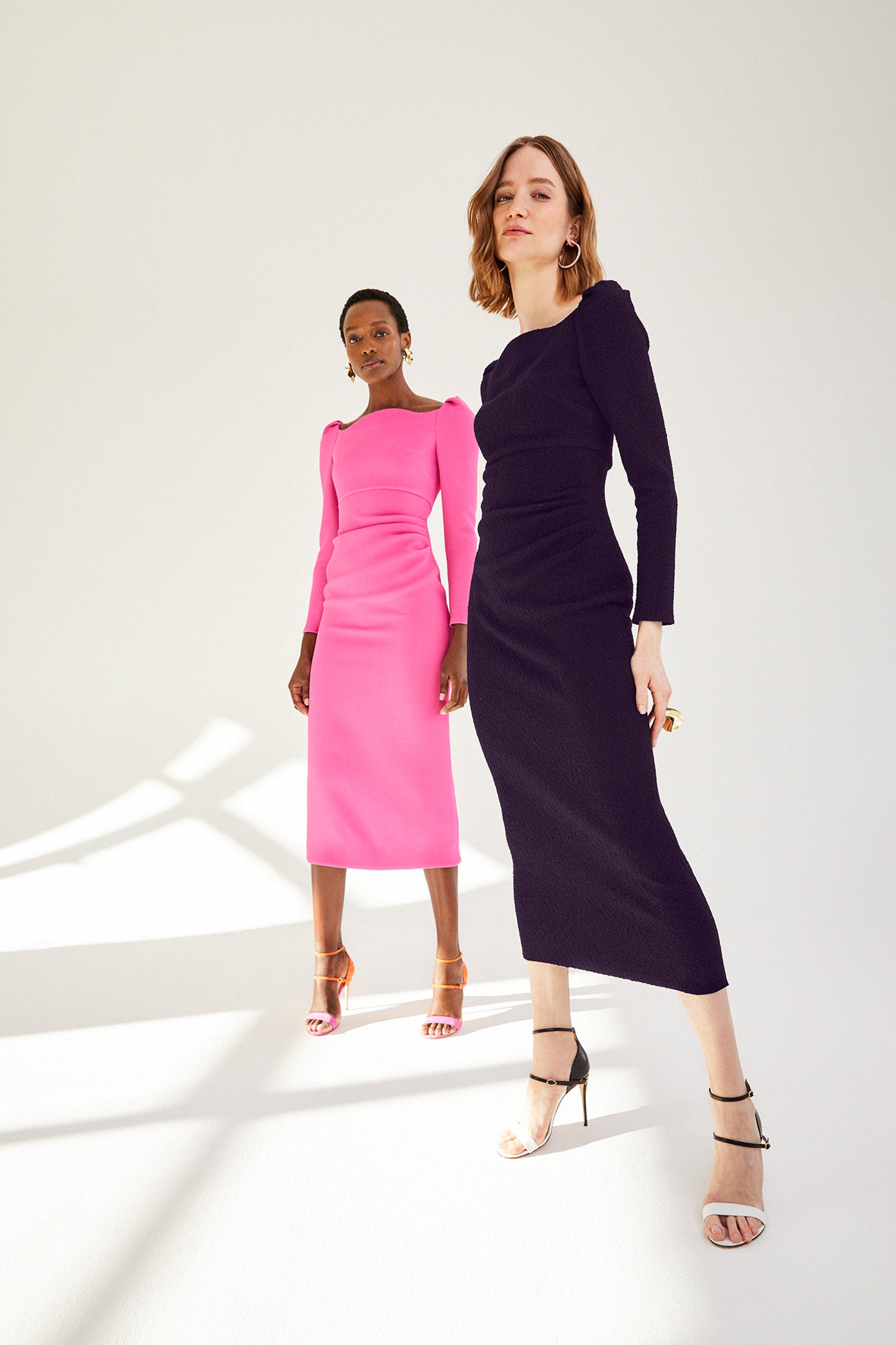 open lace back dress Halley Dress | Hot Pink Stretch Crepe