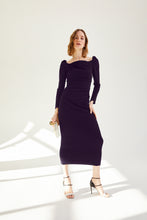 Load image into Gallery viewer, Halley Dress Stretch Crepe Blackcurrant
