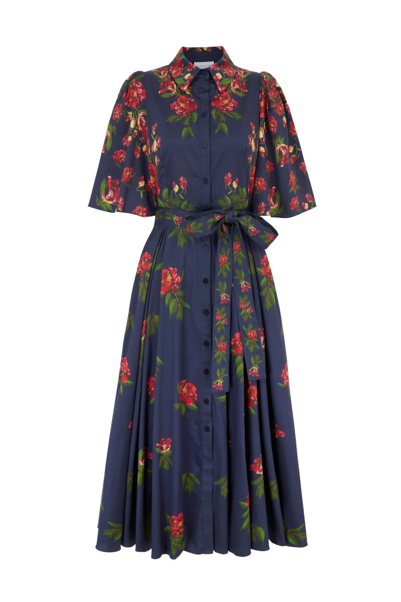 Load image into Gallery viewer, Harper Shirt Dress Red Peony x Nay Bellamy