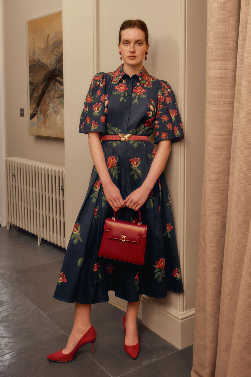 Load image into Gallery viewer, Harper Shirt Dress Red Peony x Nay Bellamy