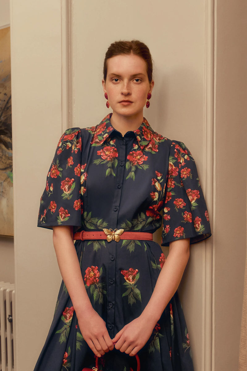 Load image into Gallery viewer, Butterfly Red Suede Belt x Sonia Petroff