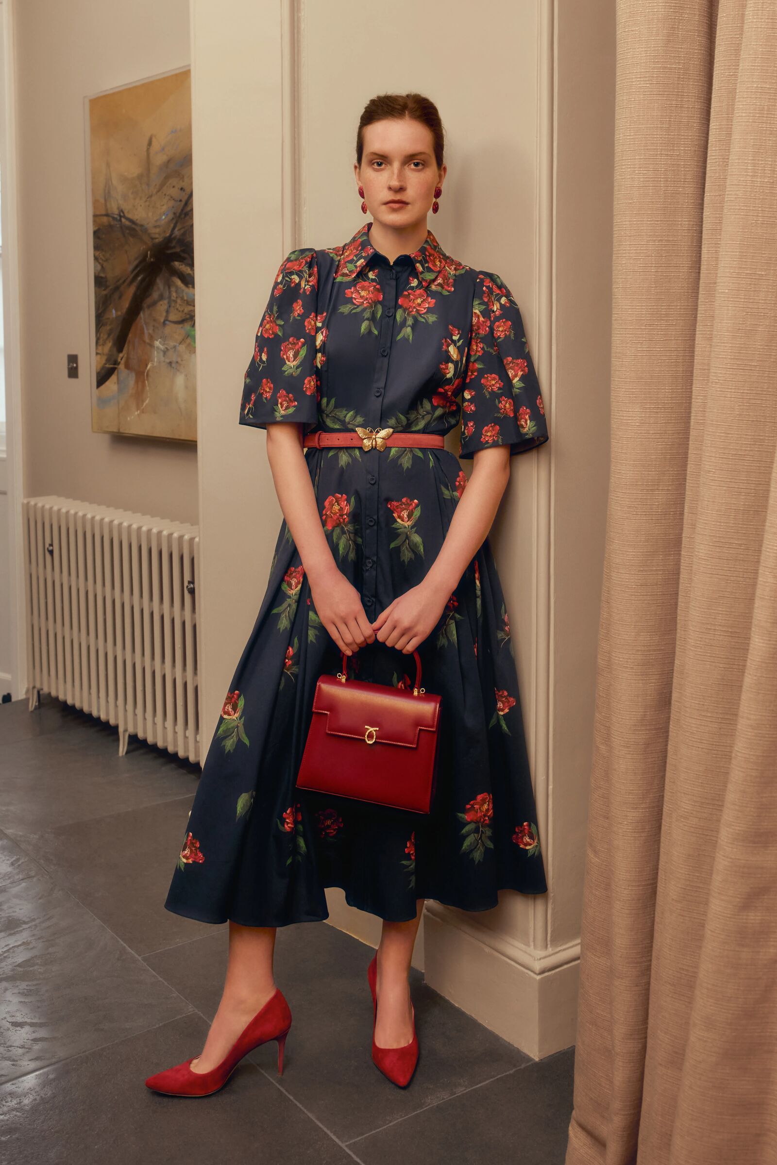 Harper Shirt Dress Red Peony x Nay Bellamy