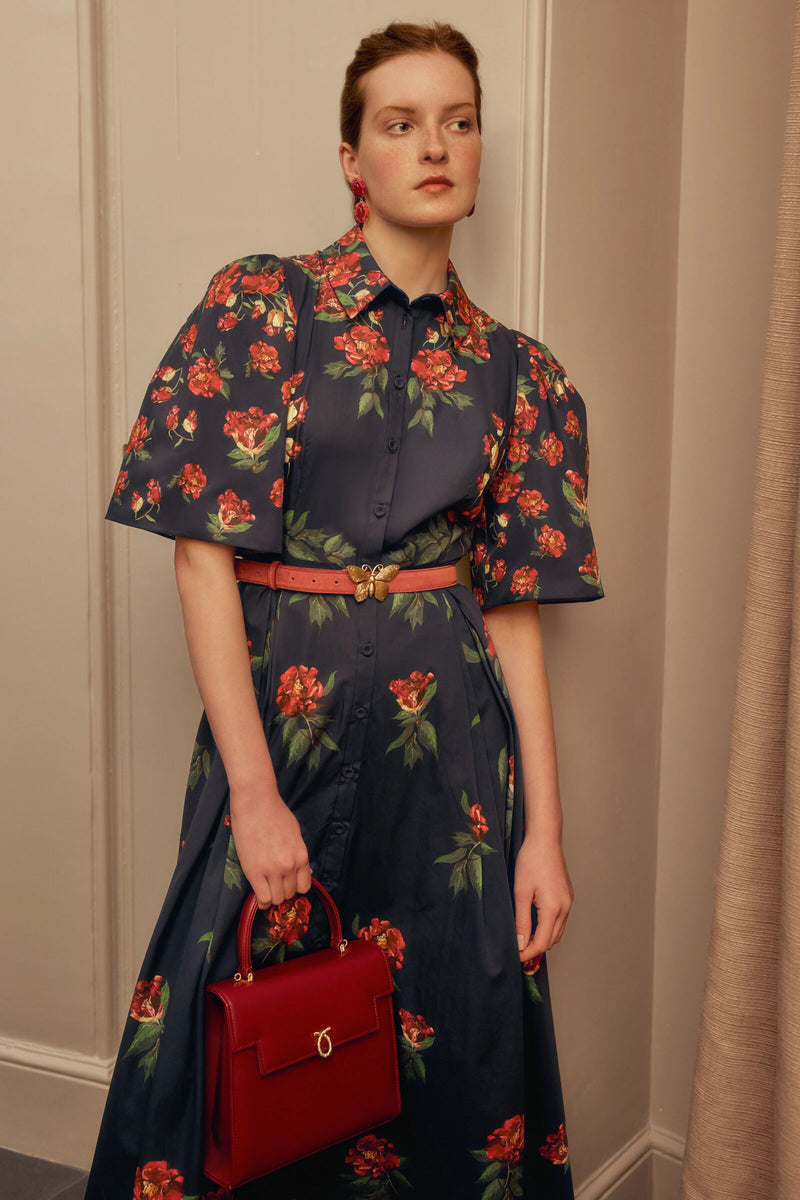 Load image into Gallery viewer, Harper Shirt Dress Red Peony x Nay Bellamy
