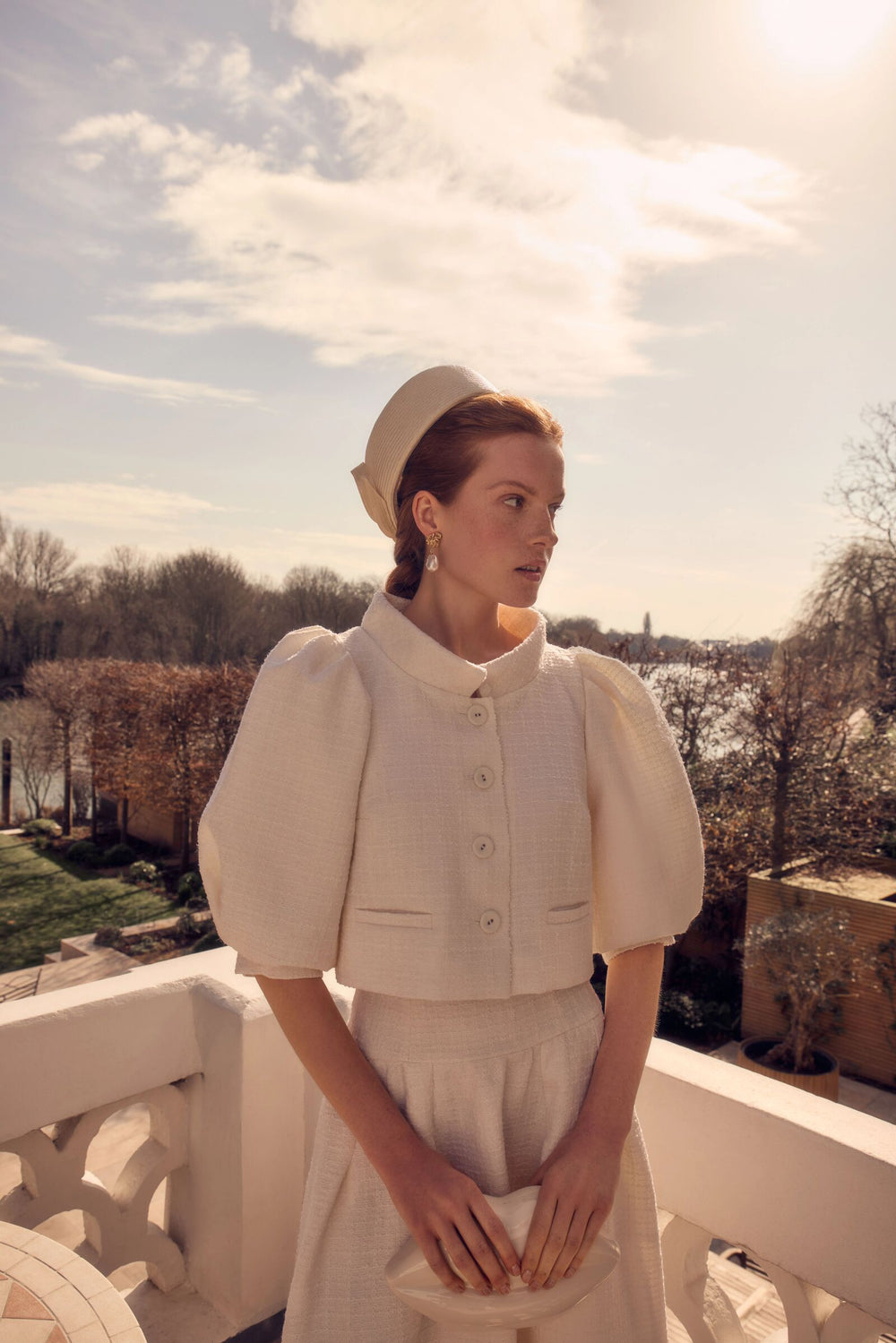 Load image into Gallery viewer, The Harrogate Set Ribbon Tweed Cream