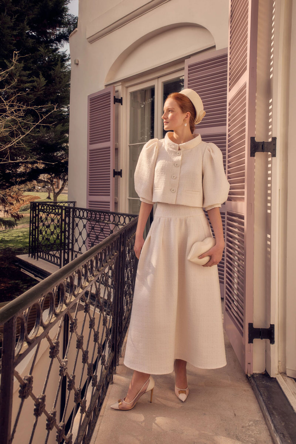 Load image into Gallery viewer, The Harrogate Set Ribbon Tweed Cream