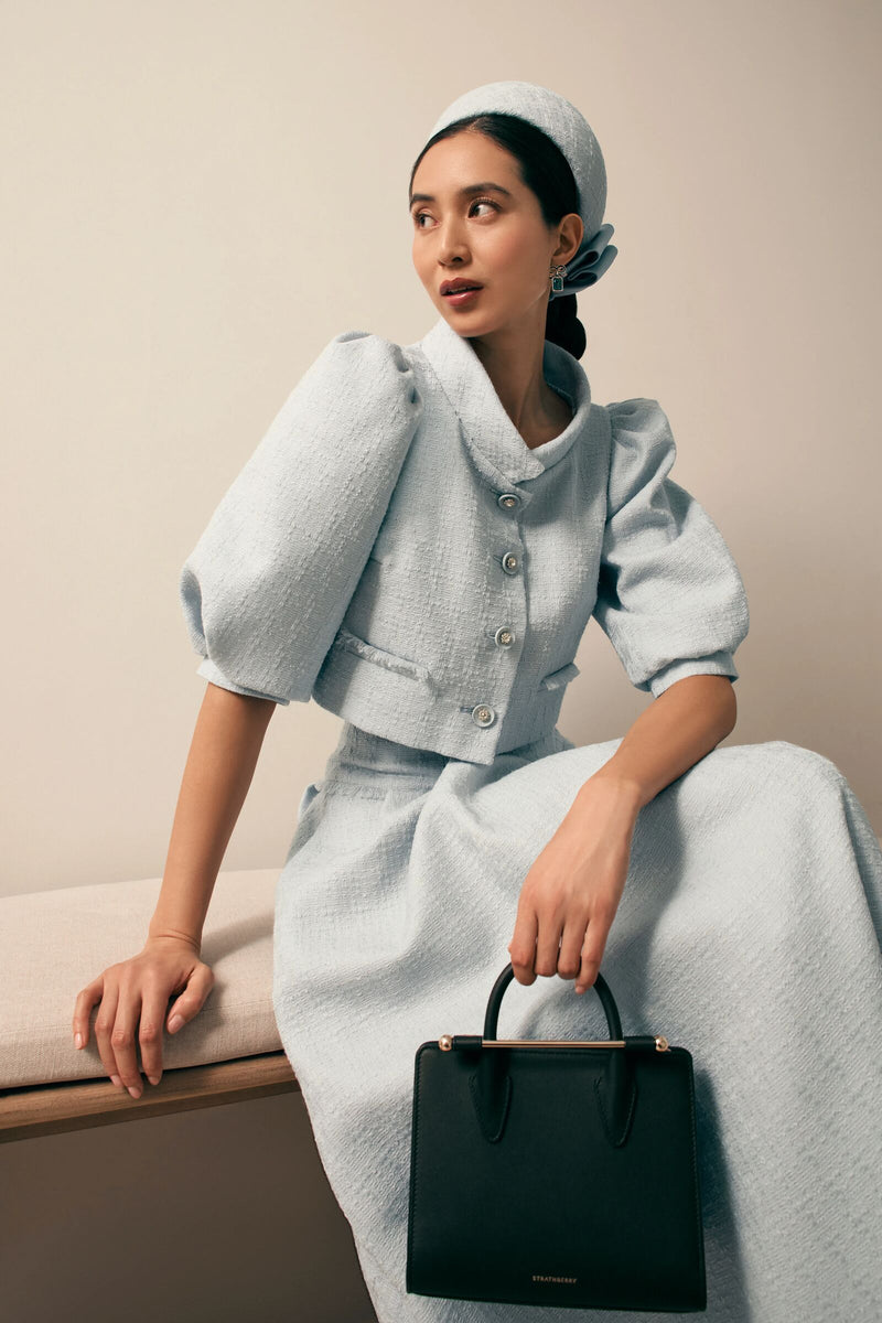 Load image into Gallery viewer, Harrogate Skirt Tweed Dusty Blue