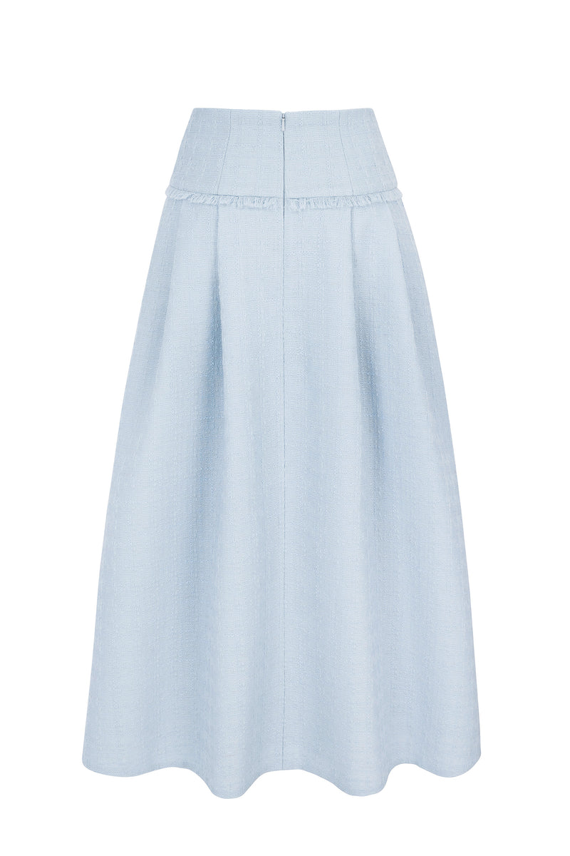 Load image into Gallery viewer, Harrogate Skirt Tweed Dusty Blue