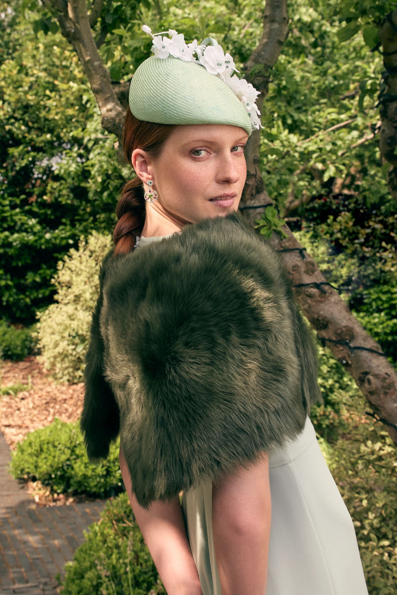 Load image into Gallery viewer, Holland Dress Celadon Green Silk Cady