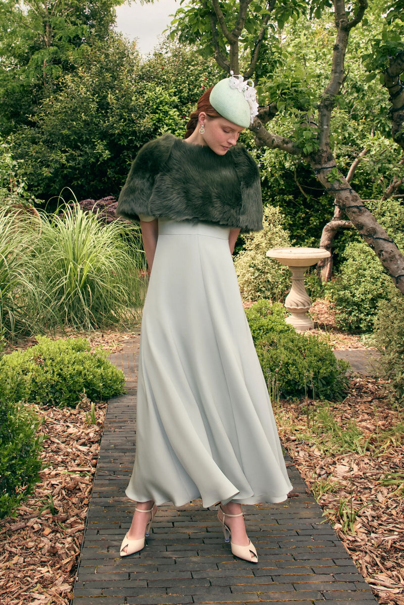 Load image into Gallery viewer, Holland Dress Celadon Green Silk Cady