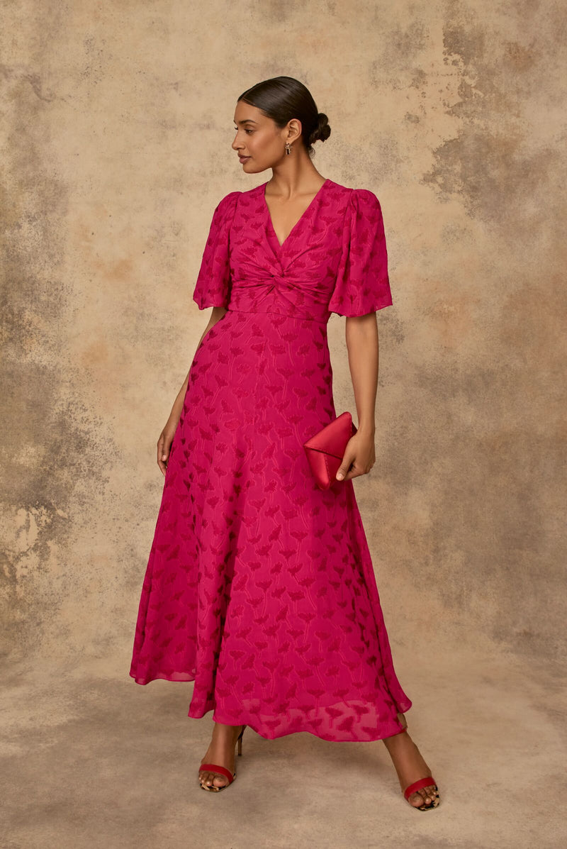 Load image into Gallery viewer, Holland Dress Fil Coupé Fuchsia Pink