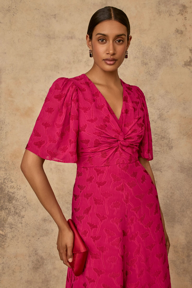 Load image into Gallery viewer, Holland Dress Fil Coupé Fuchsia Pink