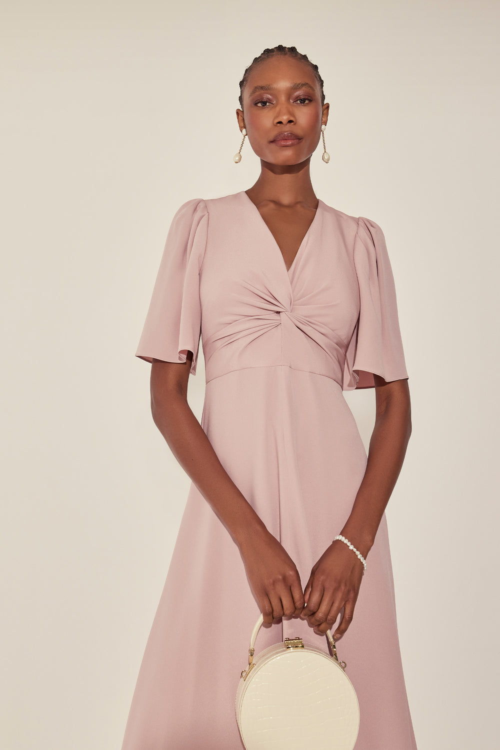 Load image into Gallery viewer, Holland Dress Vintage Pink Silk Cady