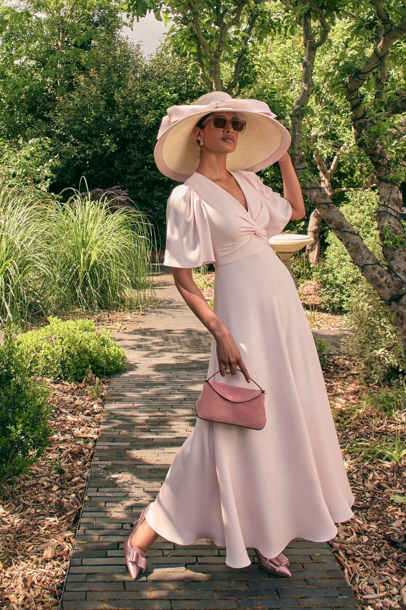 Load image into Gallery viewer, Holland Dress Frosted Pink Silk Cady