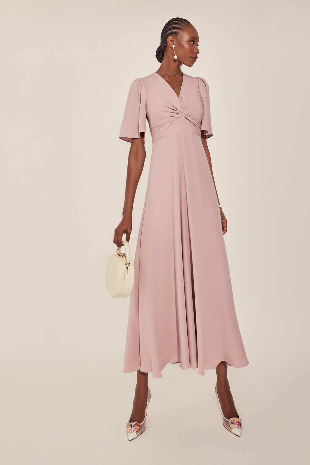 Load image into Gallery viewer, Holland Dress Vintage Pink Silk Cady