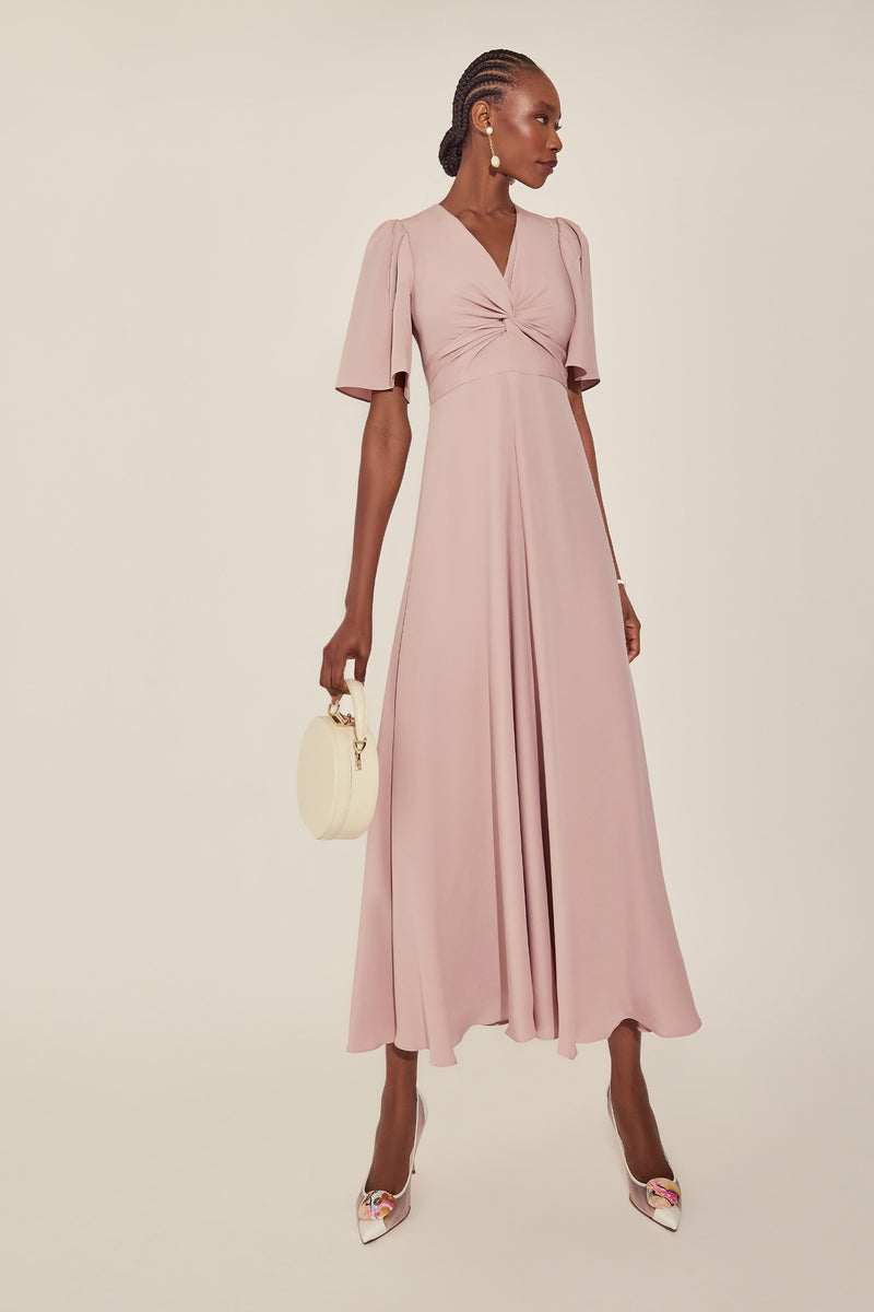 Load image into Gallery viewer, Holland Dress Vintage Pink Silk Cady