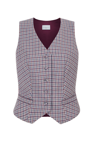 Tuxedo Waistcoat Checked Houndstooth Tweed