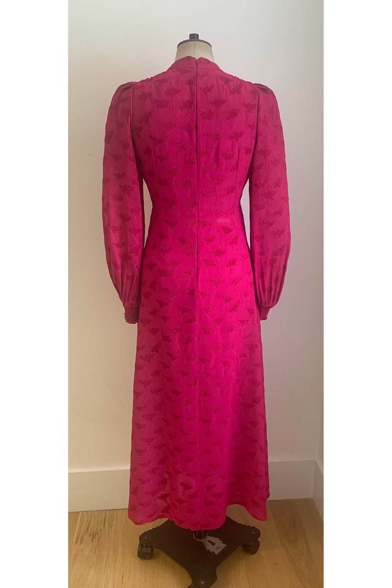 Load image into Gallery viewer, Gabriella Tea Dress Fil Coupé Fuchsia Pink