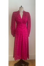 Load image into Gallery viewer, Gabriella Tea Dress Fil Coupé Fuchsia Pink