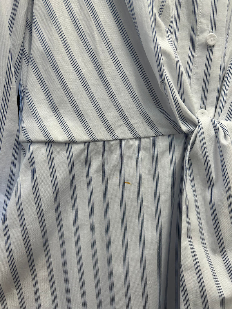 Load image into Gallery viewer, Priscilla Striped Shirt Dress White and Blue ARCHIVE SALE