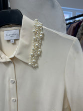 Load image into Gallery viewer, Mayfair Silk Crepe Embellished Shirt Ivory - ARCHIVE SALE