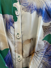 Load image into Gallery viewer, Trixie Floor Length Silk Shirt Dress Green Iris - ARCHIVE SALE