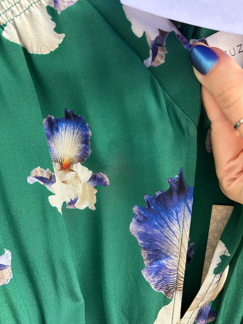 Load image into Gallery viewer, Monique Tea Dress Green Iris x Rachel Levy - ARCHIVE SALE