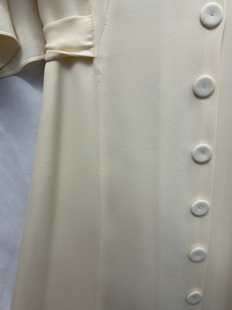 Load image into Gallery viewer, Florence Cape Dress Silk Crepe Vanilla - ARCHIVE SALE