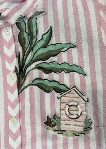 Load image into Gallery viewer, Beverley Pink Striped Mini Shirt Dress ARCHIVE SALE