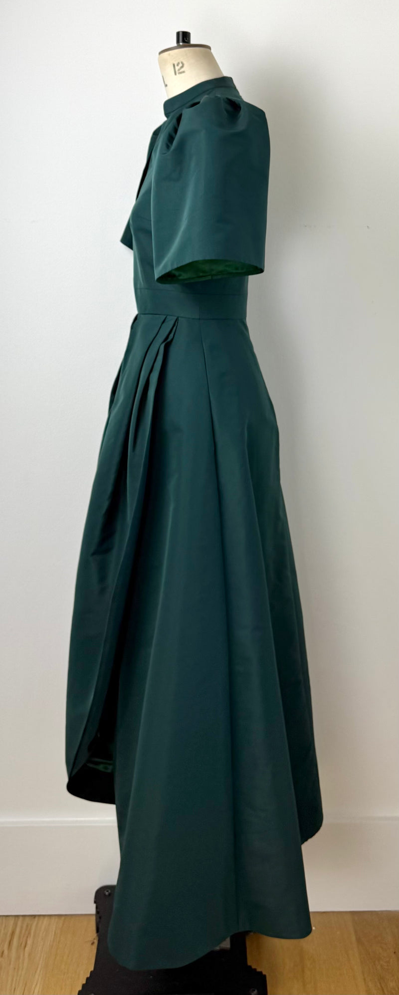 Load image into Gallery viewer, Delphine Dress Forest Green Faille - ARCHIVE SALE