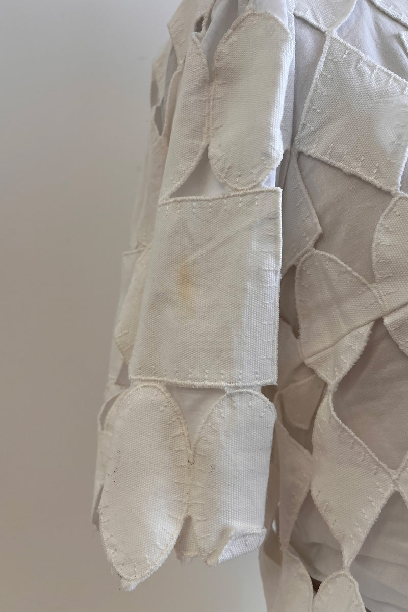 Load image into Gallery viewer, Rae Top and Skirt Set White Geometric Lace ARCHIVE SALE
