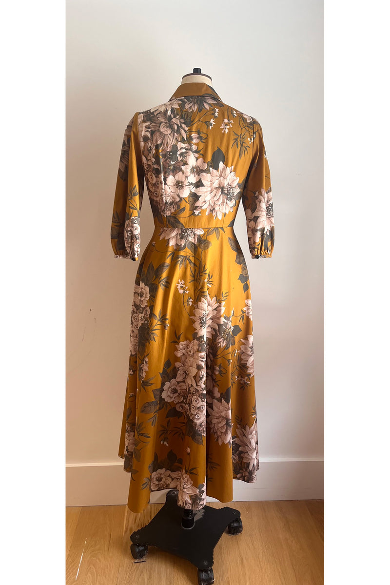 Load image into Gallery viewer, Edith Ochre Floral Shirt Dress ARCHIVE SALE