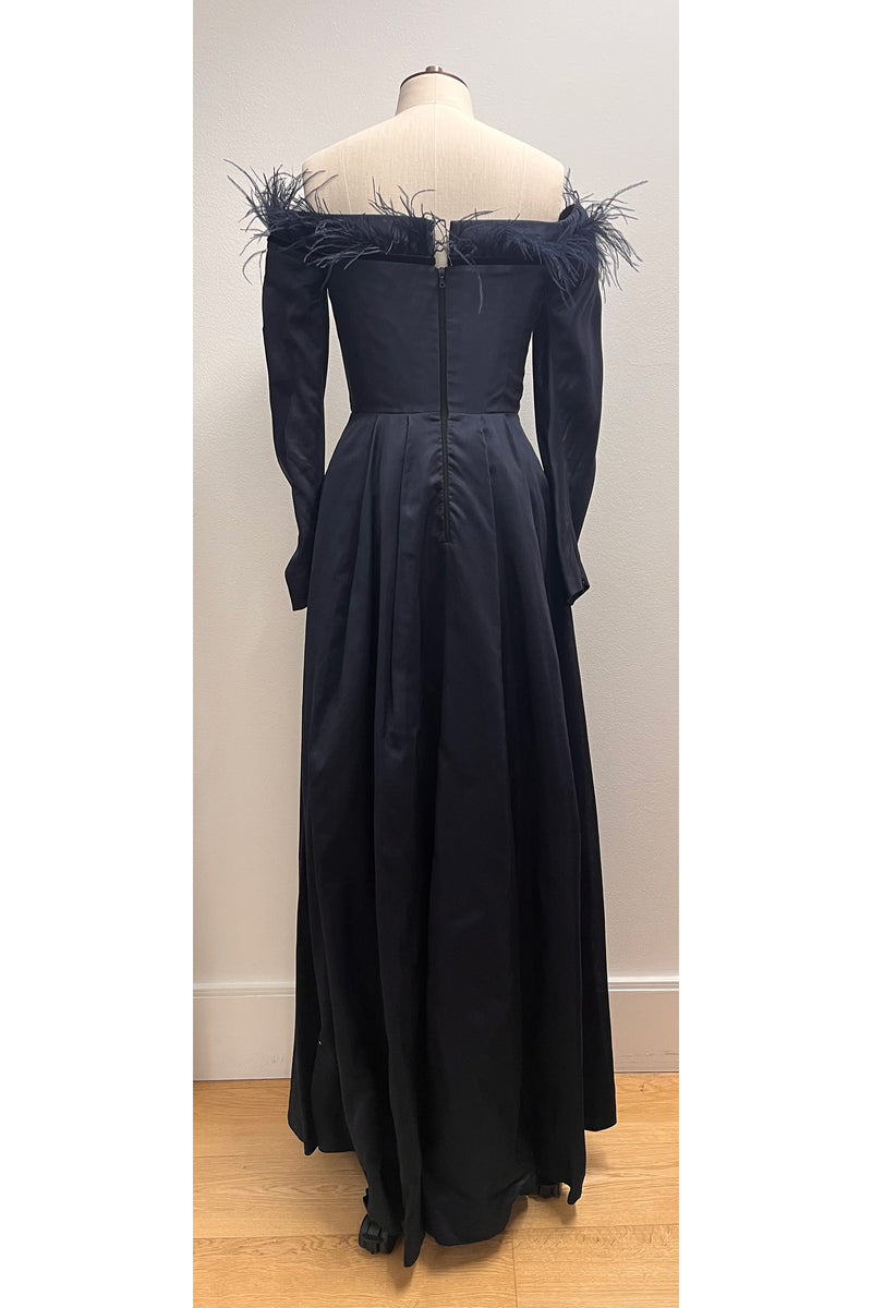 Load image into Gallery viewer, Feather Zoe Gown Navy ARCHIVE SALE