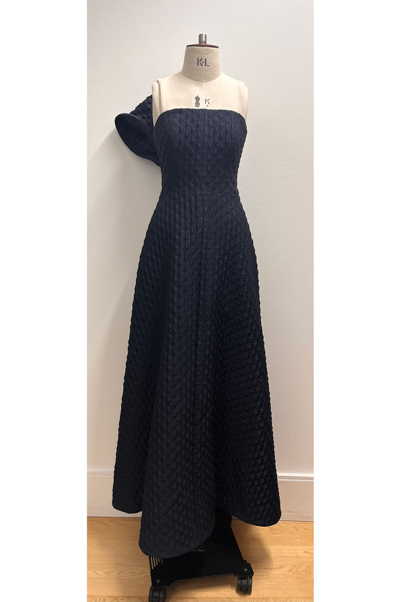 Load image into Gallery viewer, Sculpted Bow Couture Gown Navy ARCHIVE SALE
