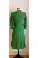 Load image into Gallery viewer, Gabriella Silk Tea Dress Oriental Floral Green ARCHIVE SALE