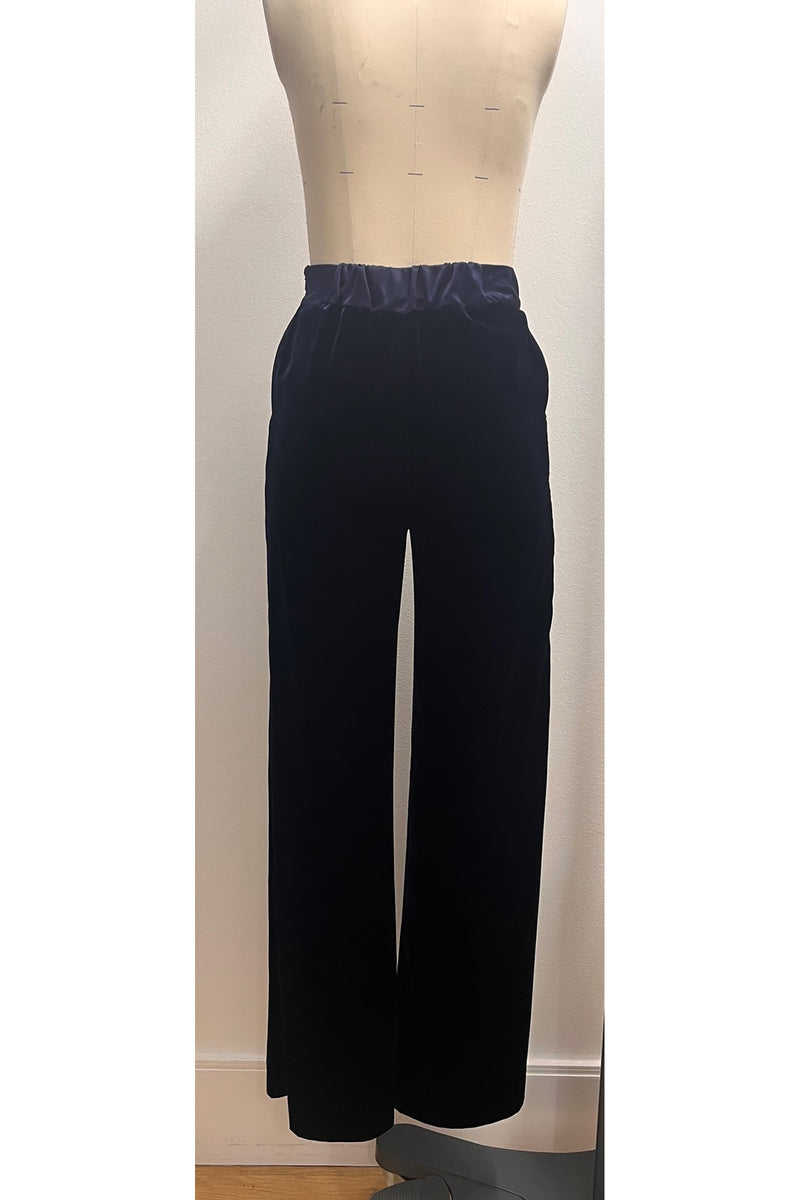 Load image into Gallery viewer, Navy Velvet Trouser - ARCHIVE SALE