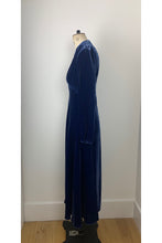 Load image into Gallery viewer, Velvet Grandad Dress blue - ARCHIVE SALE