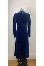 Load image into Gallery viewer, Velvet Grandad Dress blue - ARCHIVE SALE