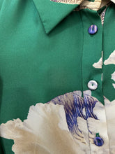 Load image into Gallery viewer, Trixie Floor Length Silk Shirt Dress Green Iris - ARCHIVE SALE