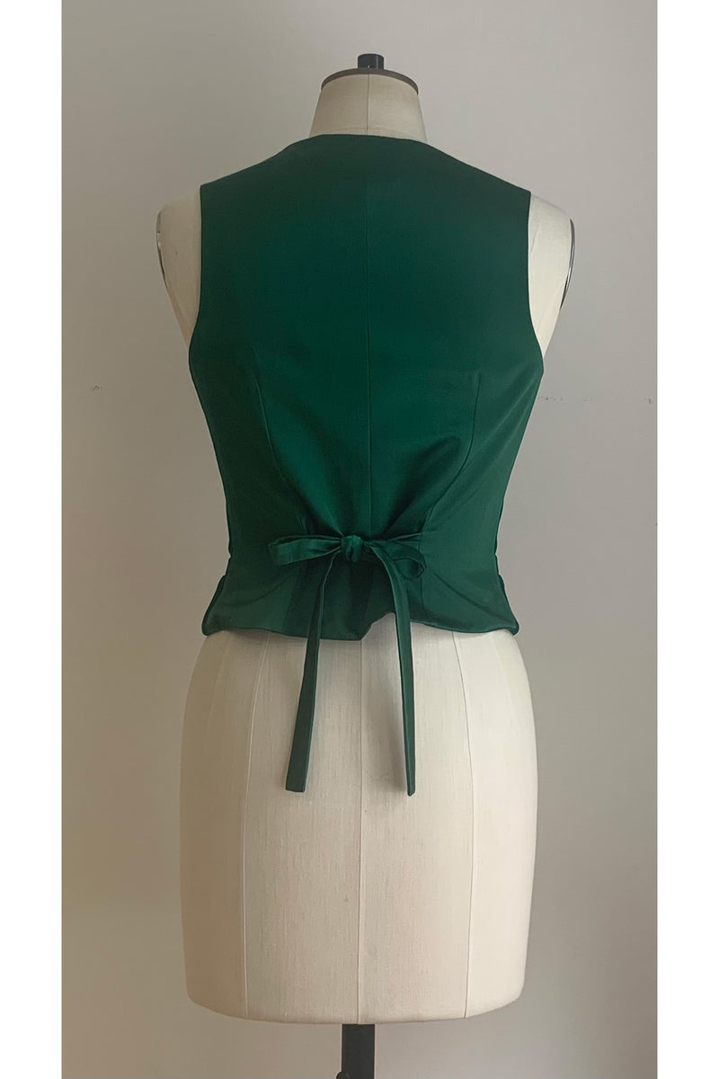 Load image into Gallery viewer, Tuxedo Waistcoat Green Velvet ARCHIVE SALE